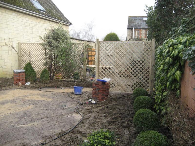 New trellis screens to conceal the parking area